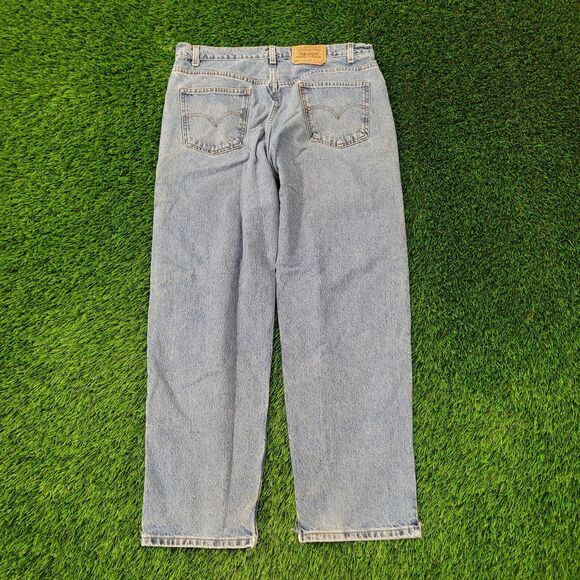 Vintage LEVIS 550 Baggy Straight Jeans 36x32 Faded Medium-Wash - Picture 2 of 16